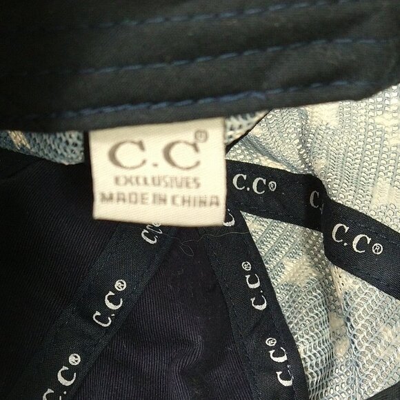 CC Exclusives Denim Strapback Cap Women One Size US Flag Broken-in Ripped - Picture 5 of 7